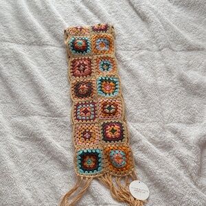 Altar'd State Multicolor Crochet Scarf with Fringe